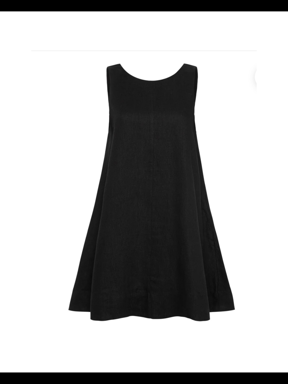 NWT Nude Lucy Nemi Black 100% Linen Sleeveless A-Line Mini Dress Sz S - Picture 4 of 5